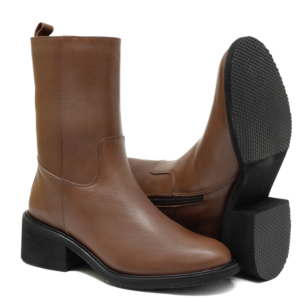 Bota de Couro Cano Médio