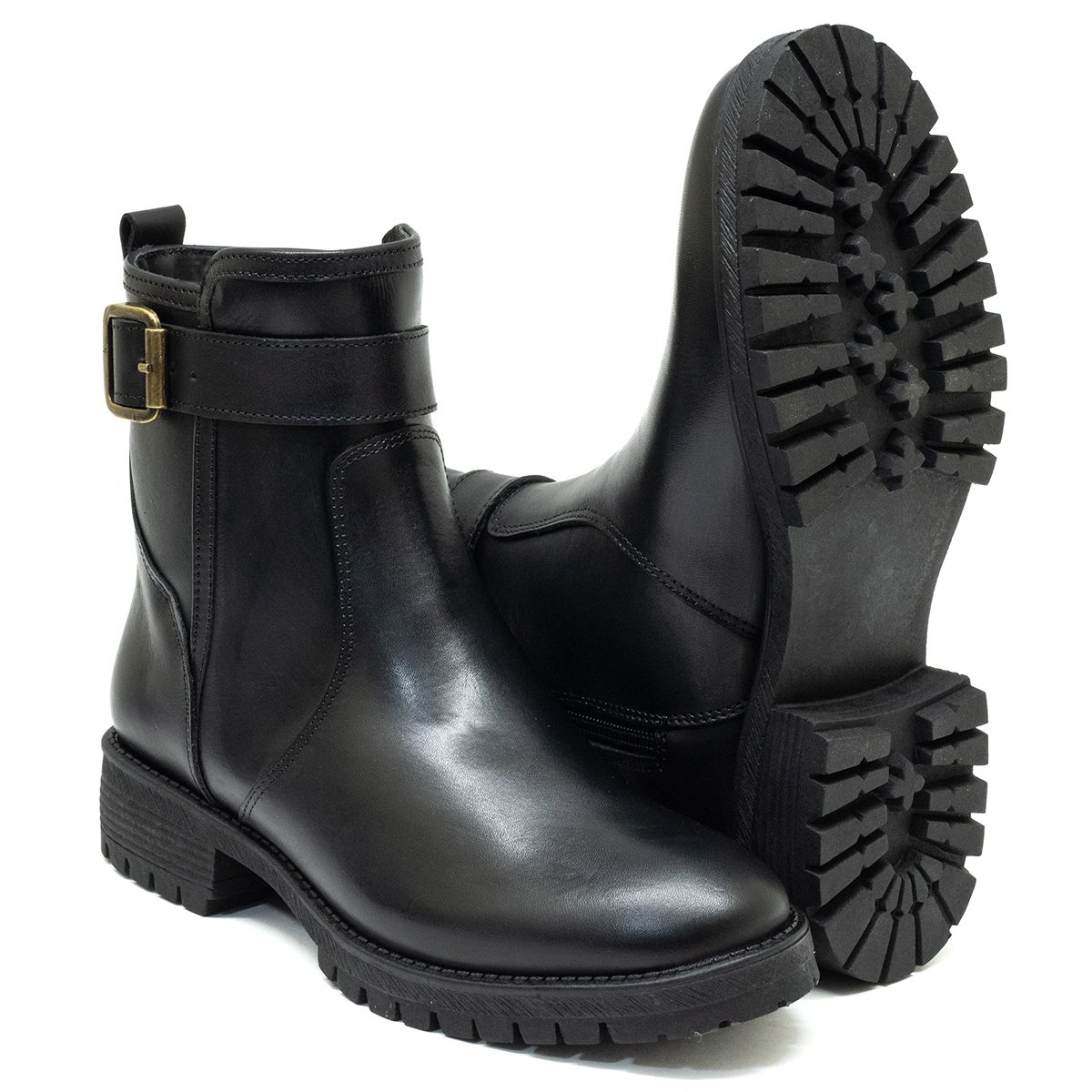 Bota de Couro com Sola Tratorada